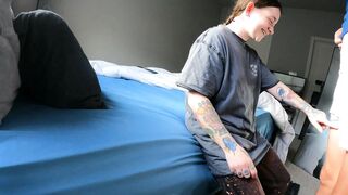 TINY Tatted Midget Deepthroats BWC & Swallows TWICE