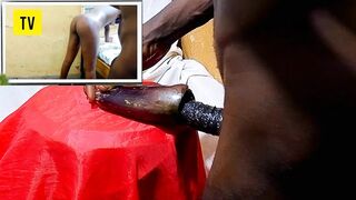 Fucking egg plant and feeling as real pussy while watching porn movie , all what I needed was sexual pleasure till i get CUM