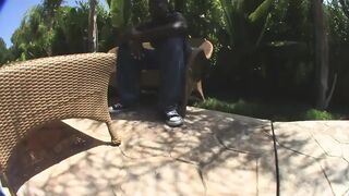 Hot Blonde in Fishnet Stockings Ass Fucked by a Big Black Cock