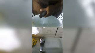 Bathroom sex porn star. African black long penis sex and ejacualtion sperms and masturbation. Romancing my long BBC cock long Er