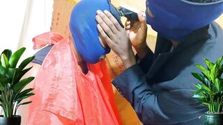 Hot teen babe seduced and chewed by barber's hardcore in the saloon. Enjoyed and fucked so hard till getting CUM, sweet pussy