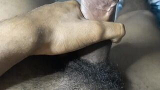 Speaking Hot in spanish and jerking my BIG BLACK COCK