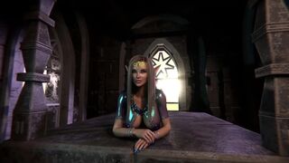 Beautiful Blonde 3D Elf Fucked Against the Wall by Big Cock