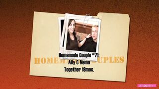 Skinny slut takes big cock form her horny boy