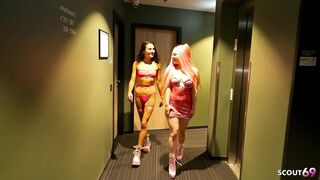 German Skinny Jenny Stella and Her Bgf at Interracial FFM 3some with Blackzilla Cock