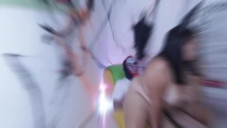 Masked guy on Halloween fucks a girl at a party