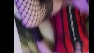 Petite goth girl in a corset gives blowjob then get railed until shes full of cum (POV, insertion)