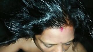 Indian Cute Married Bhabhi Riding Big DIck and Making Deepthroat Bolwjob full naked at Mid night in Farm House