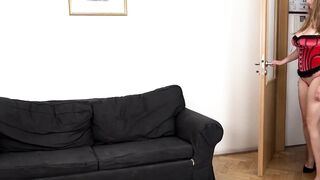 BBC Stretching Mature Slut's Dripping Pussy Wide Open