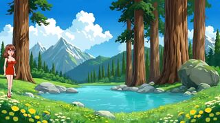 22-year-old Sabina fucked a big cock in the village man in the pond and dropped the water of the penis. Black thick cock.