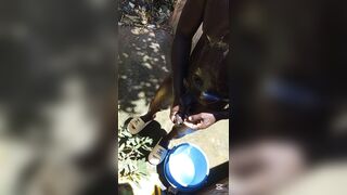 Mature Hard Black Dick Gets Real Shower