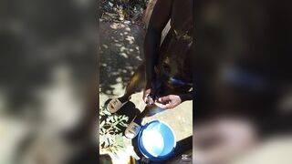 Heavy Wet and Slippery Huge Black Cock Wants to Cum on the Floor