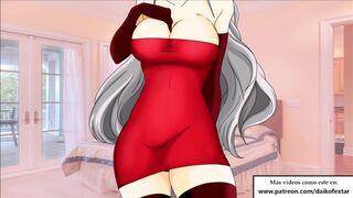 SUPER CEI HENTAI en español. Limpiando el semen de sus pechos.