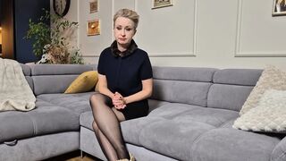 Wanilianna Adores Her Red Dildo and Black Seamed Nylons