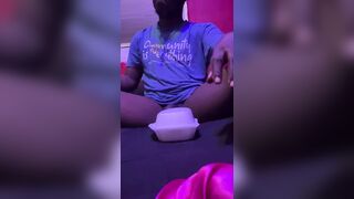 Just Got Off Work To Sum Chinese Food&Needed Extra Sauce So I Shot Sum Cum On My Rice&Dip My Chicken In It