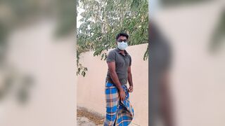 Men Nude in outside home with lunggi