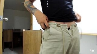 A good handjob watching threesome porn and all my milk out