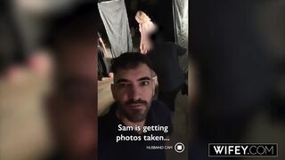 Wifey Tiny Hotwife Sammm Next Door Holds Hubby's Hand While She Devours Monster BBC