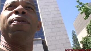 Married blonde Jacy Andrews sucks monster black dick and gets fucked
